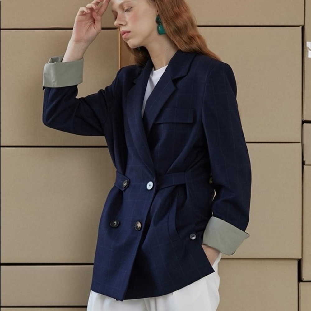 En Or Waist Control Over Jacket Deep Blue
